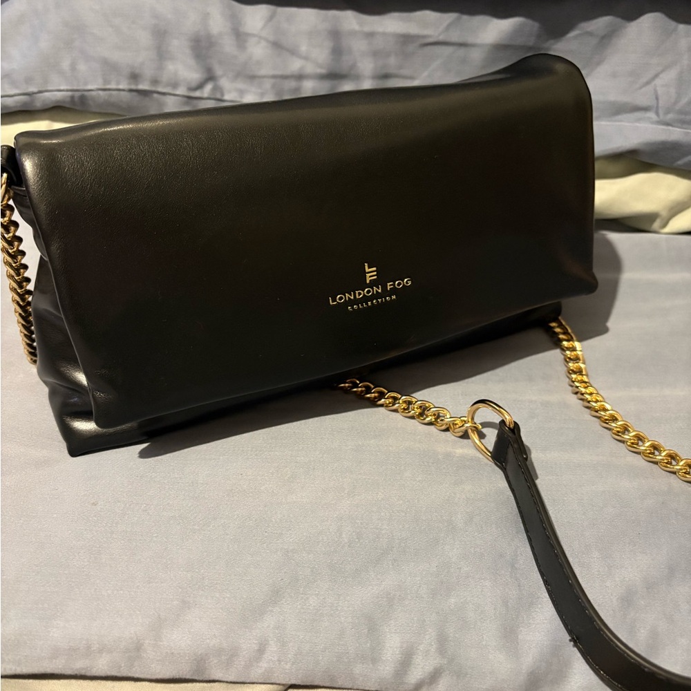 Black London Fog Chain Strap Shoulder Bag - Picture 3 of 6